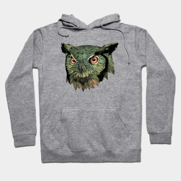 Owl  - Red Eyes Hoodie by Puddingshades